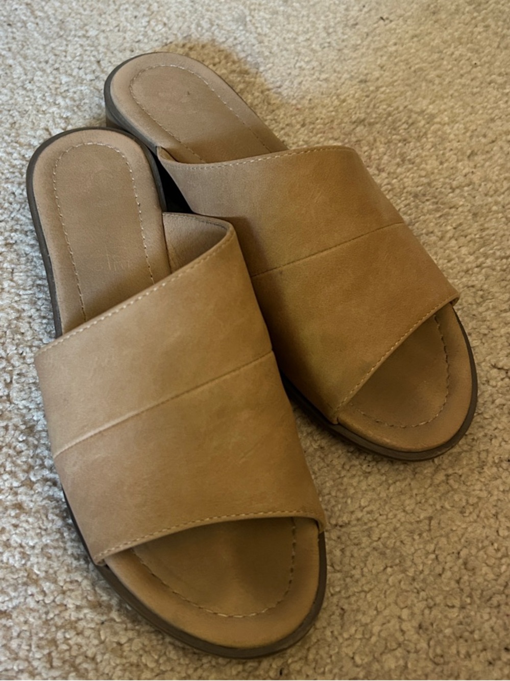 Women’s Tan Slide Sandals - Casual Slip-On Comfort